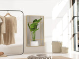 Decorative Grid Wall Mirror, with Back Hooks - Gold Tone T3398P341290