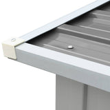 Garden Log Storage Shed Galvanised Steel 330x92x153 cm Grey 44860
