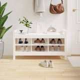 Hall Bench White 110x40x60 cm Solid Wood Pine 821790