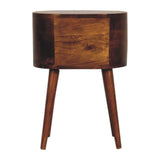 Mini Chestnut Rounded Bedside Table IN3331