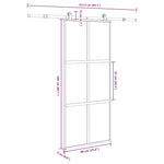 Sliding Door with Hardware Set 90x205 cm Tempered Glass&Aluminium 3332963