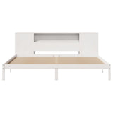 Bookcase Bed without Mattress White 180x200 cm Super King Solid Wood Pine 3321547