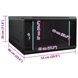 Network Cabinet with Storage Black 53 x 60 x 30 cm Steel 42017648