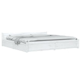 Bed Frame without Mattress with Drawers White Super King 3103575
