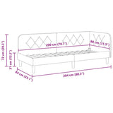 Corner Bed Frame with Headboard Blue 80 x 200 cm Velvet 42016585