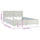 Bed Frame without Mattress Grey Natural Rattan 140x200 cm 283091