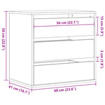 ZNTS Corner Chest of Drawers White 60x41x58 cm Engineered Wood 852843