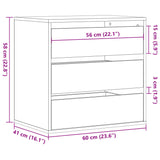 ZNTS Corner Chest of Drawers White 60x41x58 cm Engineered Wood 852843