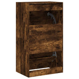 Shoe Cabinet with 2 Flip-Drawers Smoked Oak 60x42x108 cm 3214389