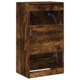 Shoe Cabinet with 2 Flip-Drawers Smoked Oak 60x42x108 cm 3214389