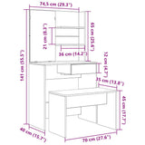 Dressing Table Set Old Wood Engineered Wood 3329189