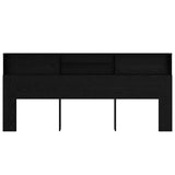 Headboard Cabinet Black Oak 220 x 19 x 101.5 cm Engineered Wood 879449