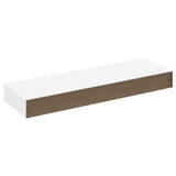 White MDF Floating Wall Display Shelf 1 Drawer Book/DVD Storage 242188