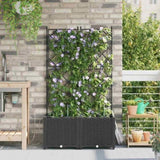 Garden Planter 2 pcs Black 80 x 40 x 142 cm PP 42002851