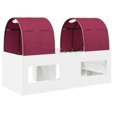Bed with Tunnel 3 pcs White and Red Engineered Wood 3423549