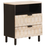 Bedside Cabinet White 50 x 33 x 60 cm Solid Mango Wood 4017874