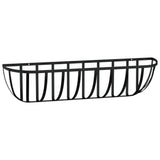 Wall Troughs 2 pcs with Coco Liners Black 76x21x16 cm Steel 319355