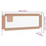 Toddler Safety Bed Rail Taupe 200x25 cm Fabric 10224