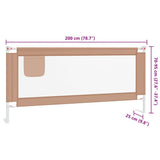 Toddler Safety Bed Rail Taupe 200x25 cm Fabric 10224