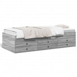 Daybed with Drawers without Mattress Grey Sonoma 90x200 cm 3280879