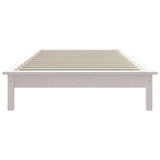Bed Frame without Mattress White Single Solid Wood 820572