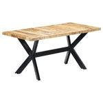 ZNTS Dining Table 160x80x75 cm Solid Rough Mango Wood 247433