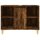 Sink Cabinet Smoked Oak 80x33x60 cm Engineered Wood 821289