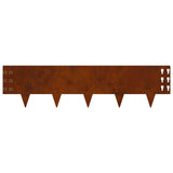 Lawn Edging 30 pcs 100 x 25 cm Steel Rusty 8008622