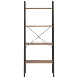 4-Tier Standing Shelf Dark Brown and Black 56x35x140 cm 336365