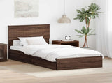 Storage Bed with Drawer Brown Oak 90 x 200 cm Engineered Wood 3410839