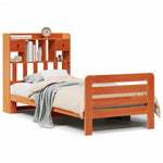 ZNTS Bookcase Bed without Mattress Wax Brown 90x200 cm Solid Wood Pine 3309955