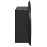Bathroom Cabinet with Round Mirror&LED Black 47x47x17.5 cm 345584