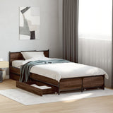 Bed Frame with Drawers without Mattress Brown Oak 100x200 cm 3279966