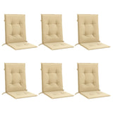 Lowback Chair Cushions 6 pcs Melange Beige 100x50x4 cm Fabric 4002456