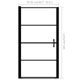 145671 Shower Door Tempered Glass 81x195 cm Black