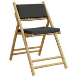 3 Piece Folding Bistro set with Dark Grey Cushions Bamboo 3208934