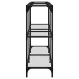 Console Table with Transparent Glass Top 118.5x30x81 cm Steel 846030