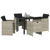 Garden Dining Set 5 pcs Light Grey Poly Rattan 3380609