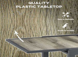 Extending Garden Table, Outdoor Dining Table for 6, Aluminium Frame Rectangular Patio Table with T3398P315936