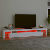 TV Cabinet with LED Lights White 260x36.5x40 cm 3152778