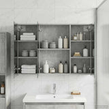 Bathroom Mirror Cabinet Concrete Grey 100 x 14.5 x 70 cm 889122