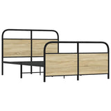 Metal Bed Frame without Mattress Sonoma Oak 140x190 cm 3318648