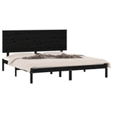 Bed Frame without Mattress Black 200x200 cm Solid Wood Pine 3104827