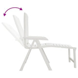 Sun Lounger White Plastic Standard Sun Lounger Size Foldable 364705