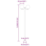 Outdoor Floor Lamps 3pcs Silver 215 cm Stainless Steel 4006389