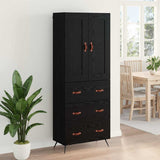 Highboard Black Oak 69.5 x 34 x 180 cm Engineered Wood 3416252