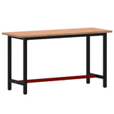 Workbench 150x55x81.5 cm Solid Wood Beech and Metal 3188905
