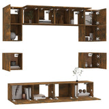 8 Piece TV Cabinet Set Smoked Oak Engineered Wood 3114411