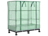 Garden Planter with Greenhouse Cover&Wheels 2 pcs White PP 3422978