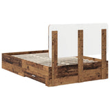 Bed Frame with Headboard Old Wood 120 x 190 cm Engineered Wood 3412817
